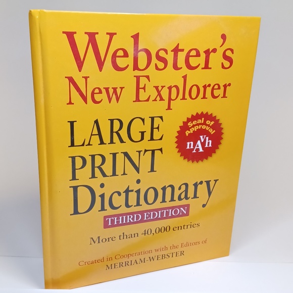 Webster's New Explorer Large Print Dictionary. Third Edition - Picture 1 of 9